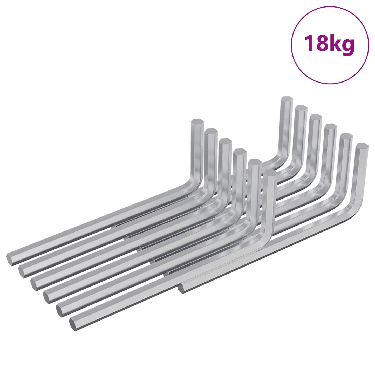 Inbusschlüssel 4675 Stk. Silber 20 x 52 mm Stahl