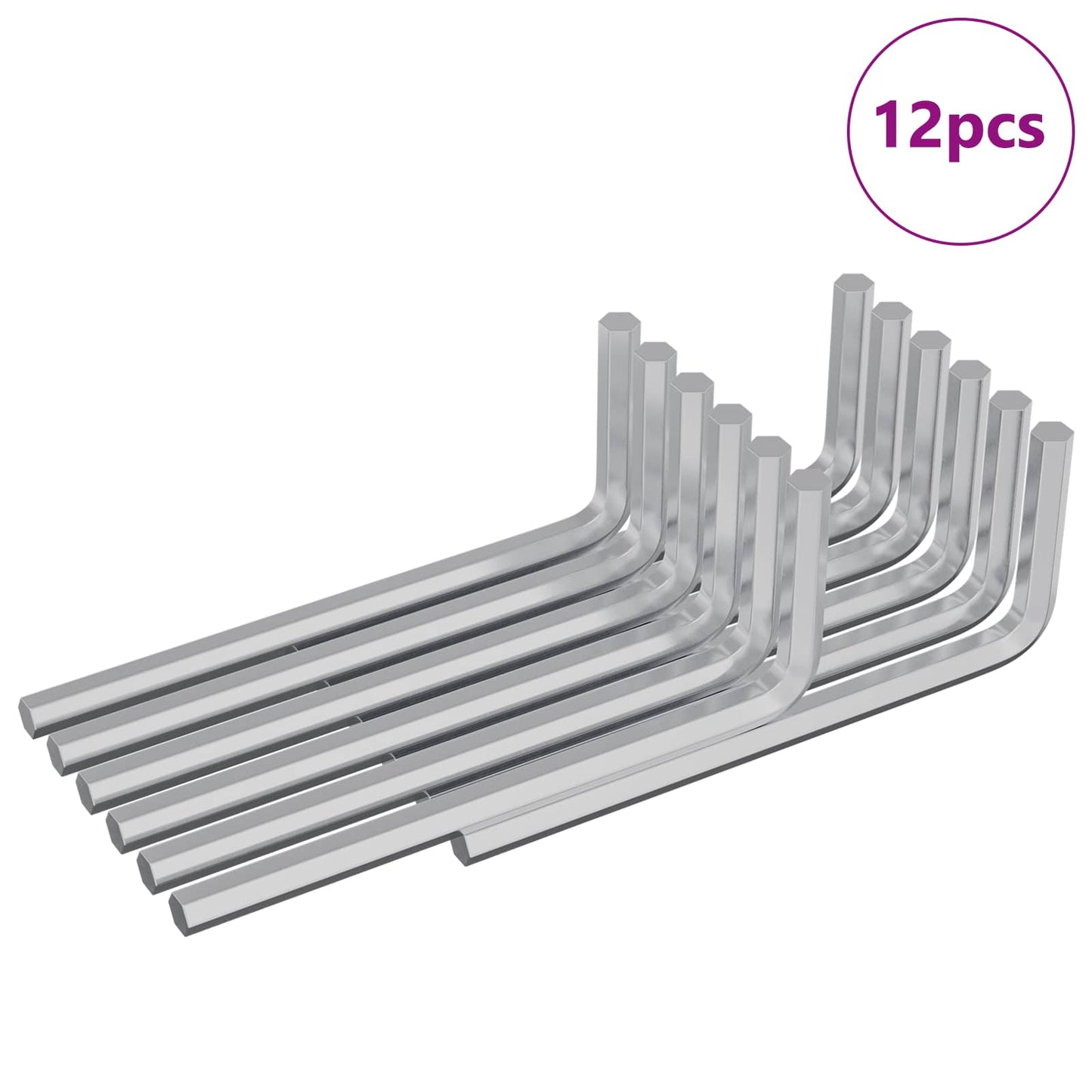 Inbusschlüssel 12 Stk. Silber 22 x 66 mm Stahl