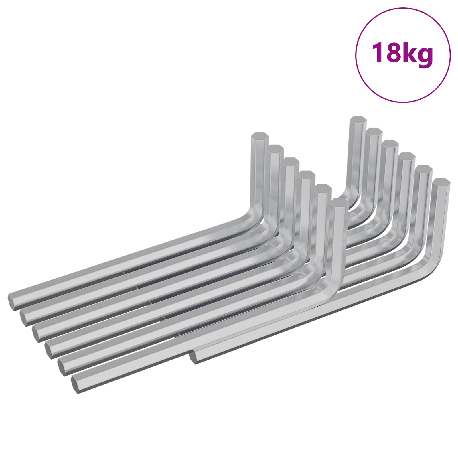 Inbusschlüssel 2118 Stk. Silber 22 x 66 mm Stahl