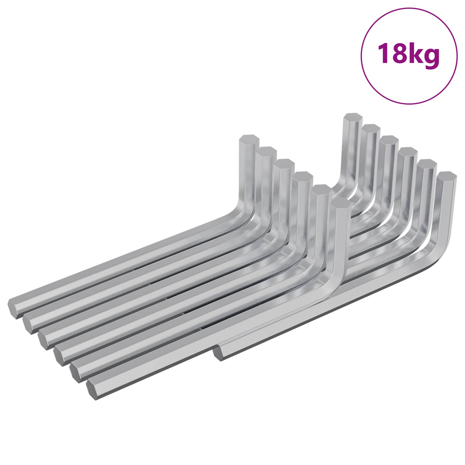 Inbusschlüssel 1800 Stk. Silber 32 x 86 mm Stahl