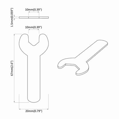 Spanner 12 Stk. Silber 10 mm Eisen
