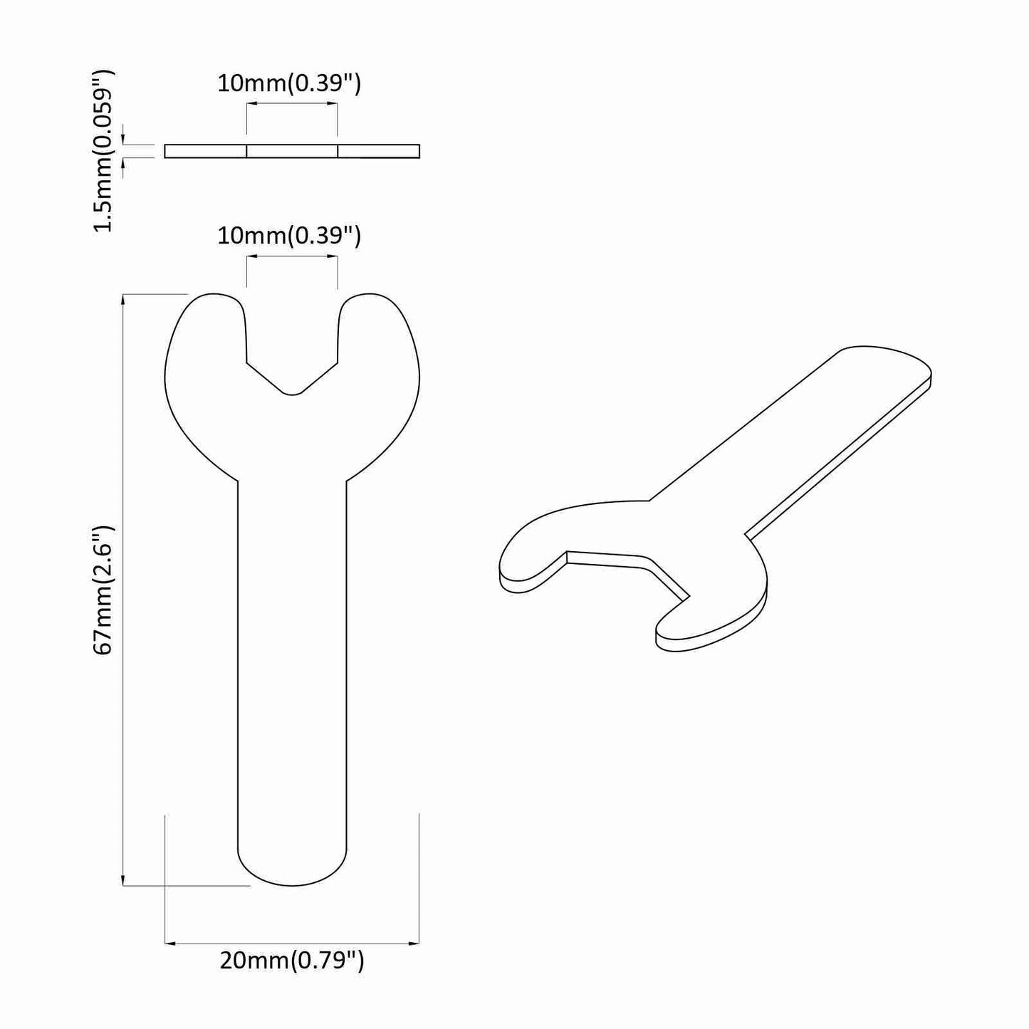 Spanner 2027 stk. Silber 10 mm Eisen