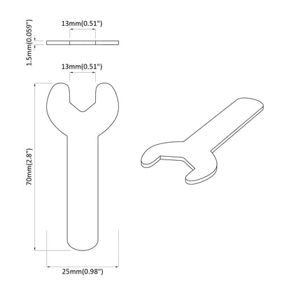 Spanner 1593 stk. Silber 13 mm Eisen