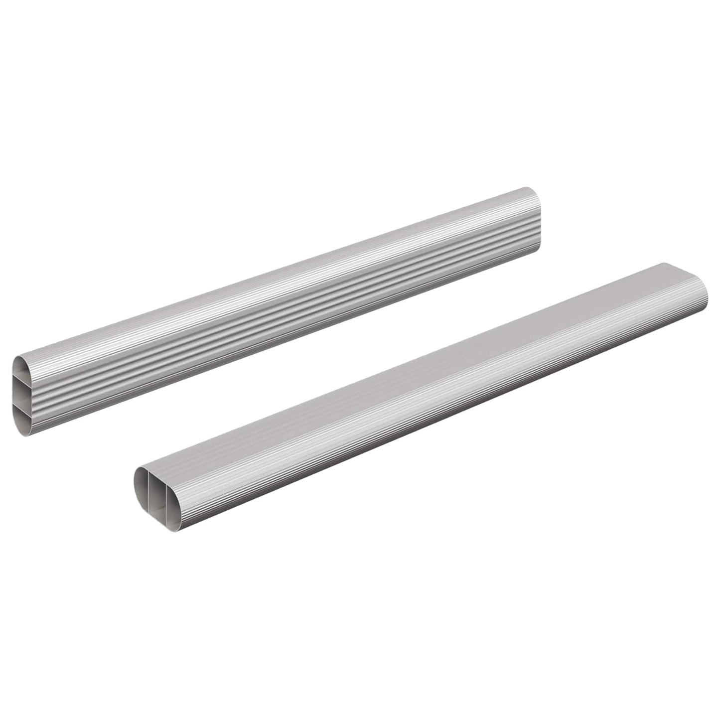 Kleiderstange 2 stk. Silber 264 x 15 x 29 mm Aluminiumlegierung