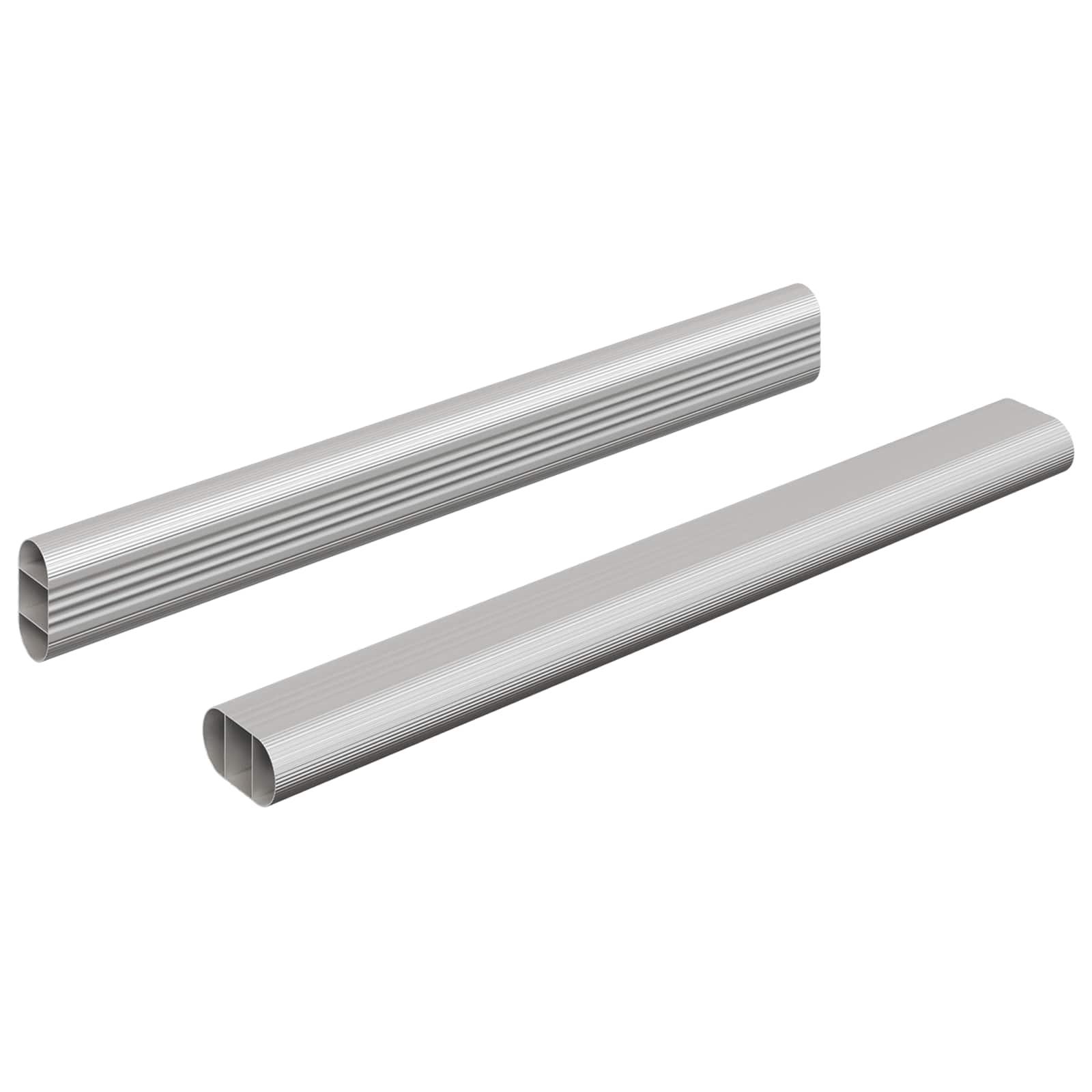 Kleiderstange 2 stk. Silber 264 x 15 x 29 mm Aluminiumlegierung