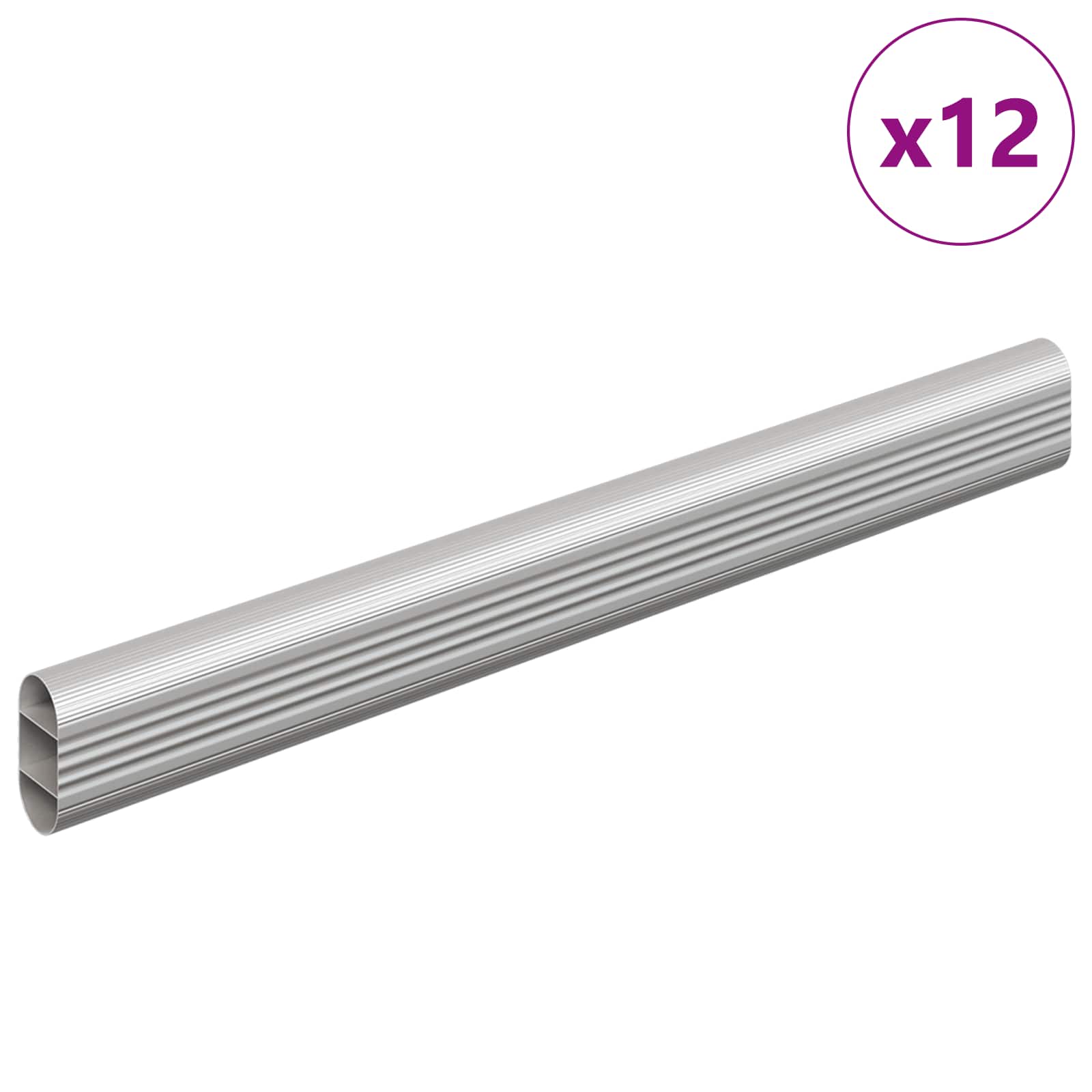 Kleiderstange 12 stk. Silber 264 x 15 x 29 mm