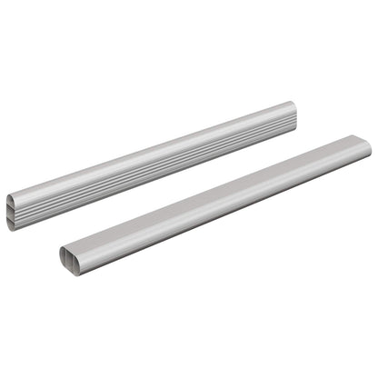 Kleiderstange 2 stk. Silber 316 x 15 x 29 mm Aluminiumlegierung