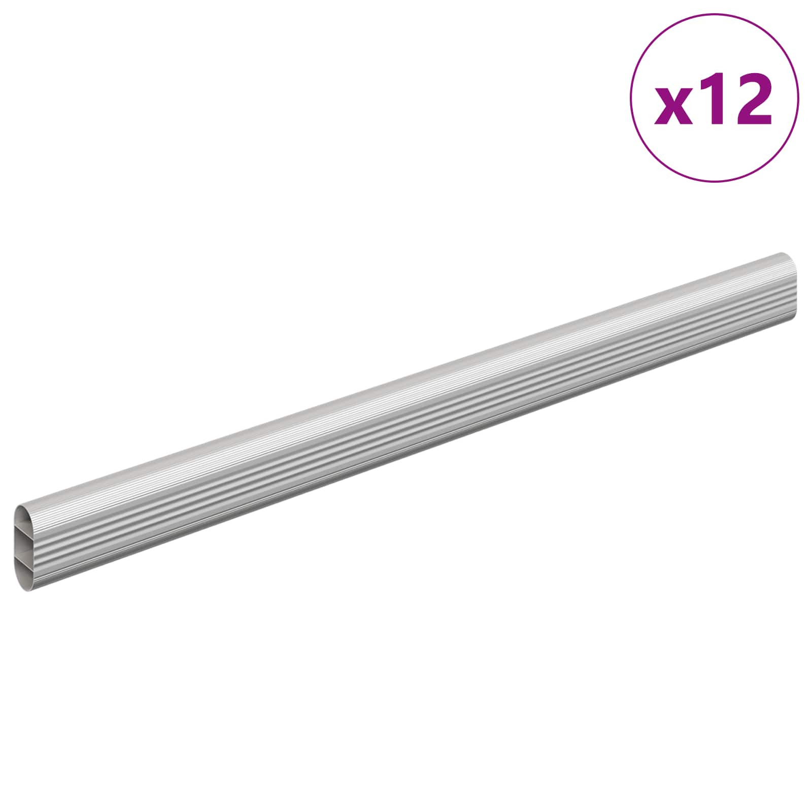 Kleiderstange 12 stk. Silber 371,5 x 15 x 29 mm
