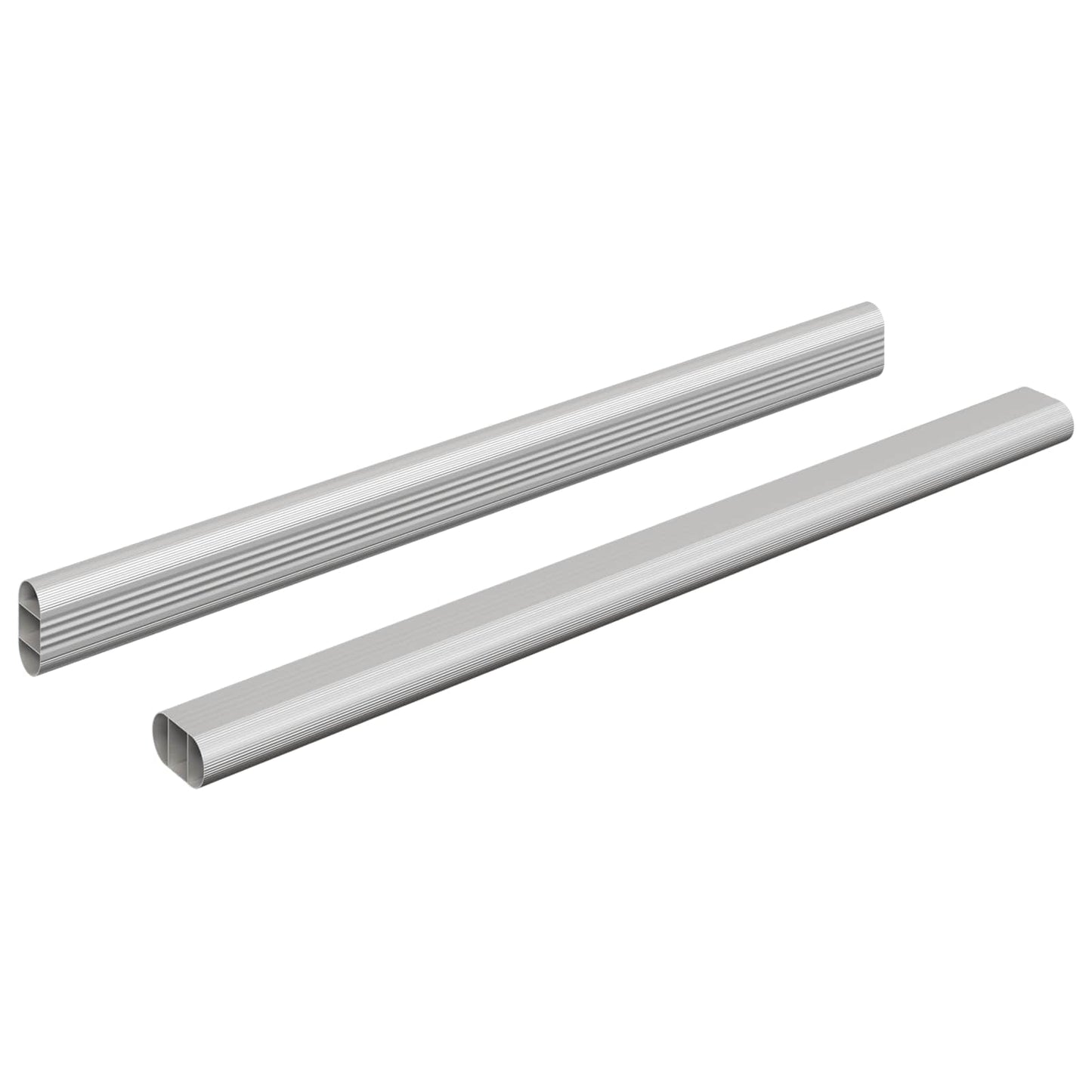 Kleiderstange 2 stk. Silber 372 x 15 x 29 mm Aluminiumlegierung