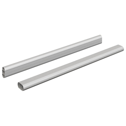 Kleiderstange 2 stk. Silber 372 x 15 x 29 mm Aluminiumlegierung