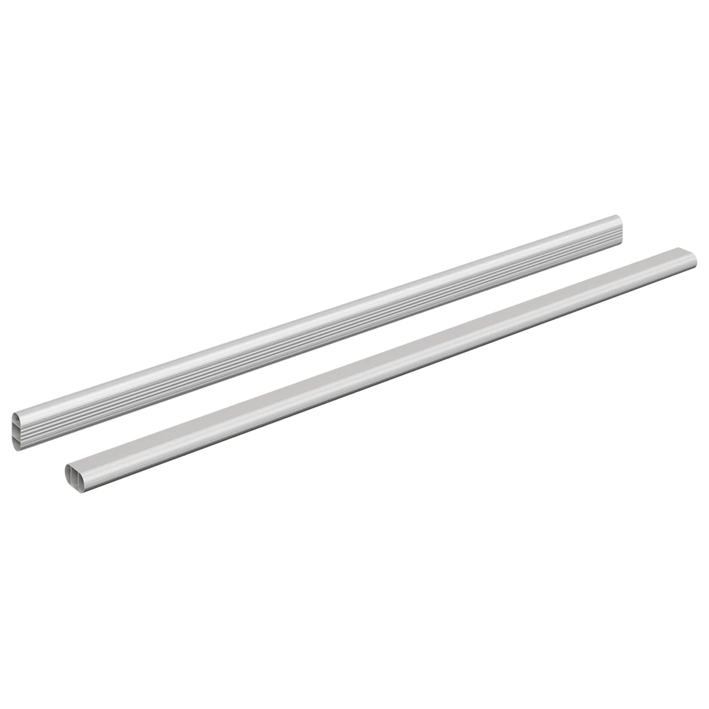Kleiderstange 2 stk. Silber 664 x 15 x 29 mm Aluminiumlegierung