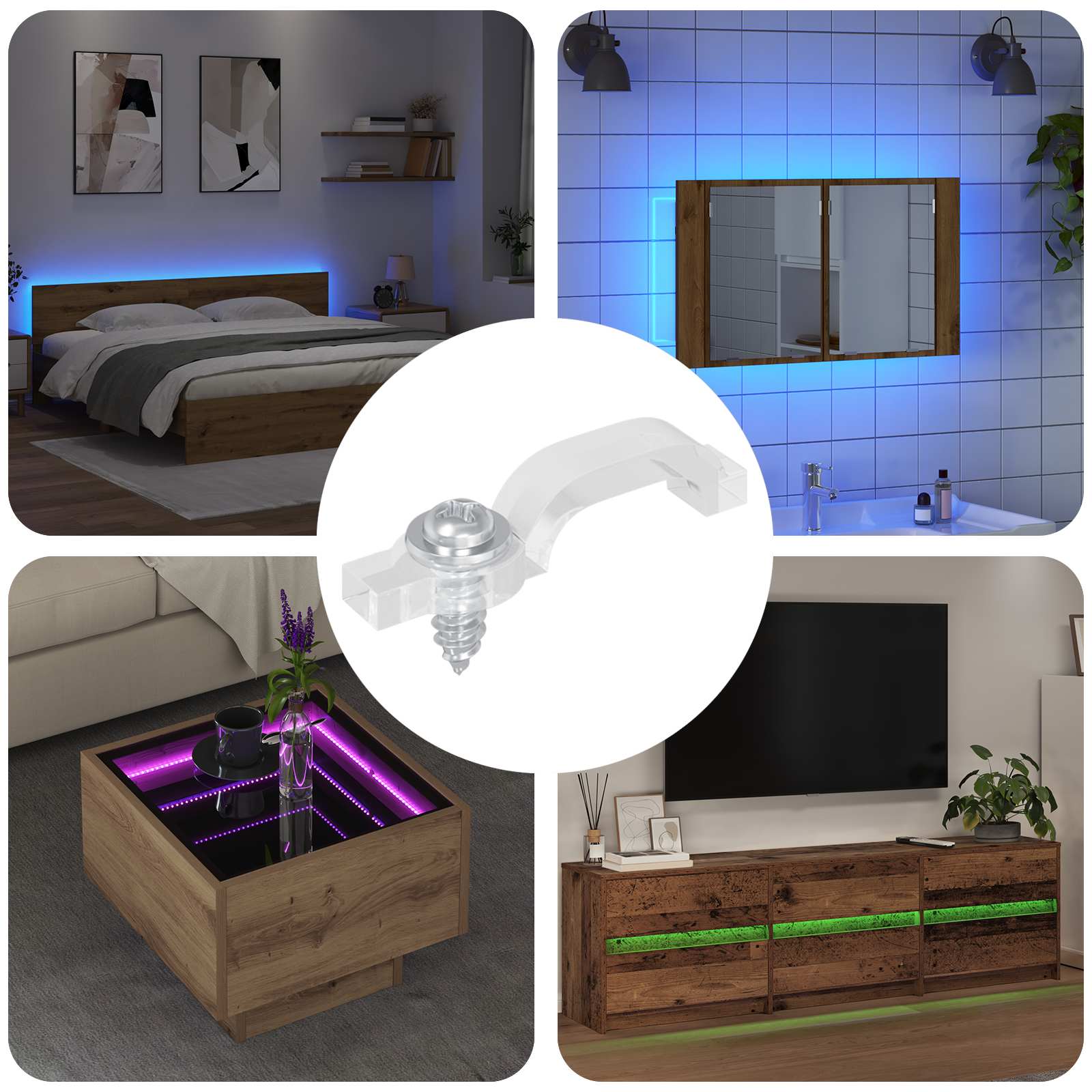 LED Streifen Clips 23,8 mm 12 stk. Transparent
