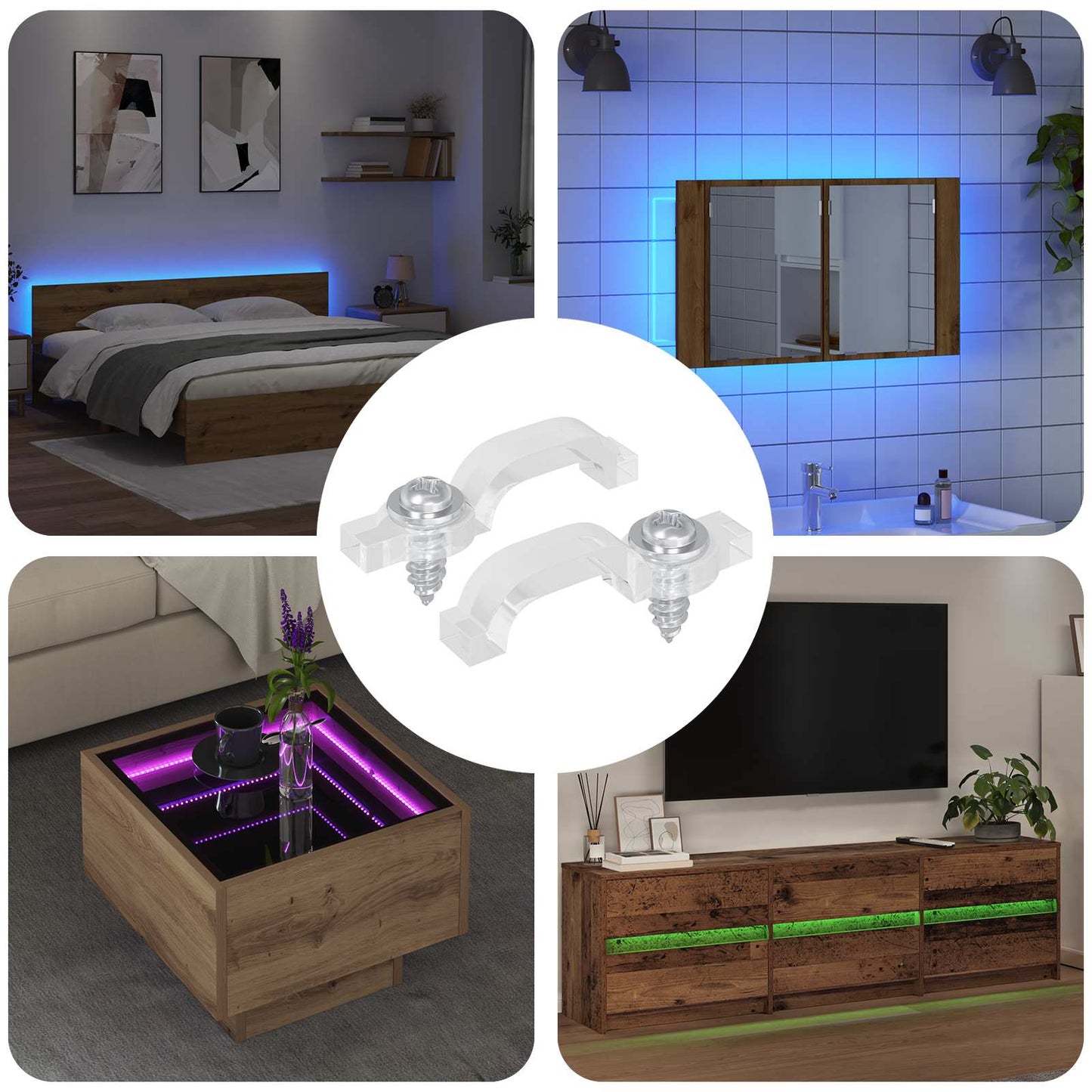 LED Streifen Clips 23,8 mm 2 stk. Transparent