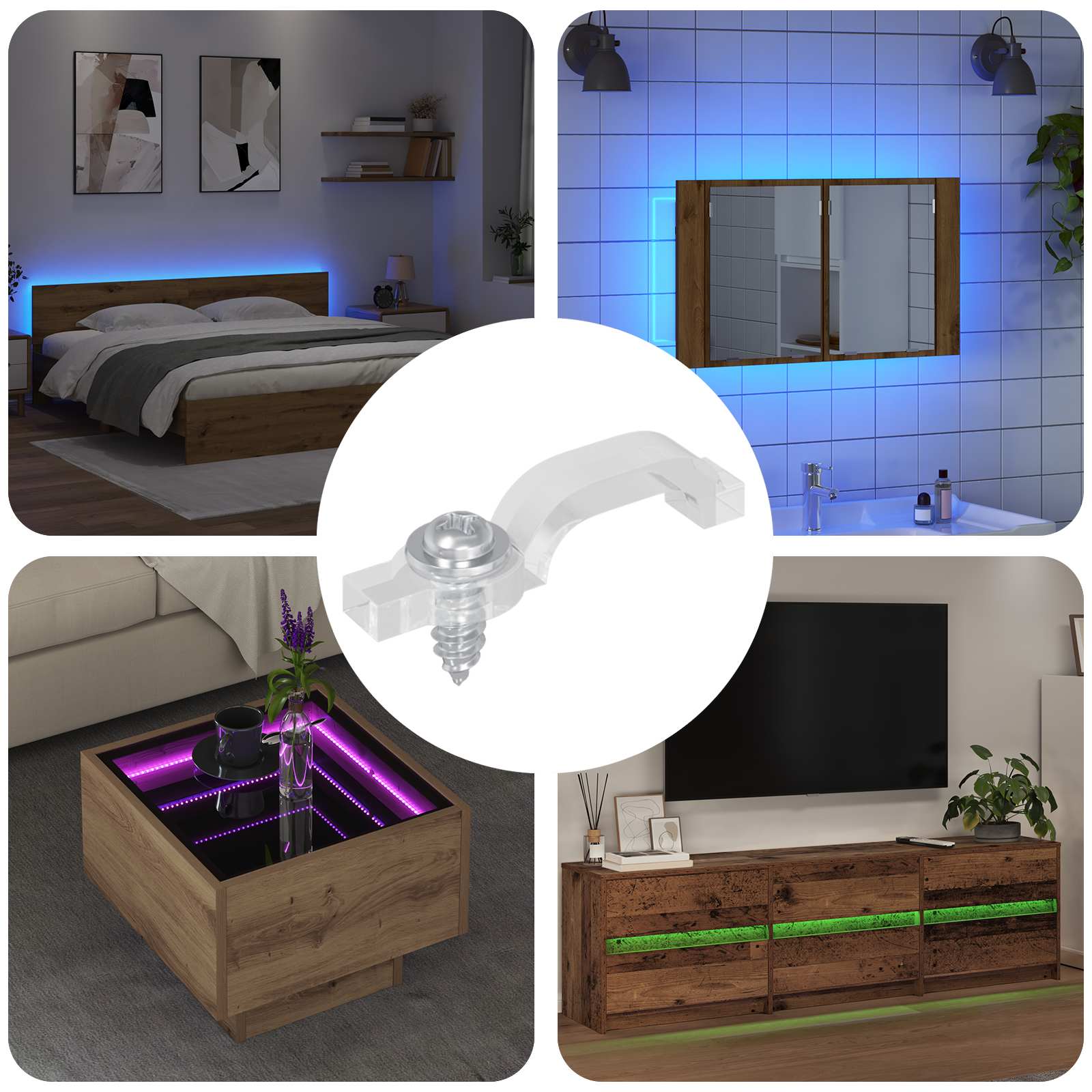 LED Streifen Clips 23,8 mm 12 stk. Transparent