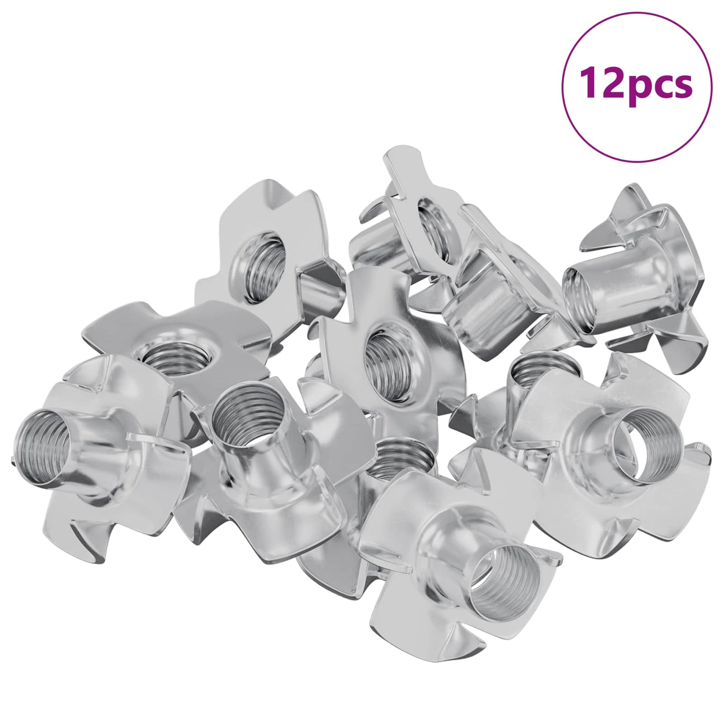 Stift-T-Nuss 12 stk. Silber M6 mm Stahl