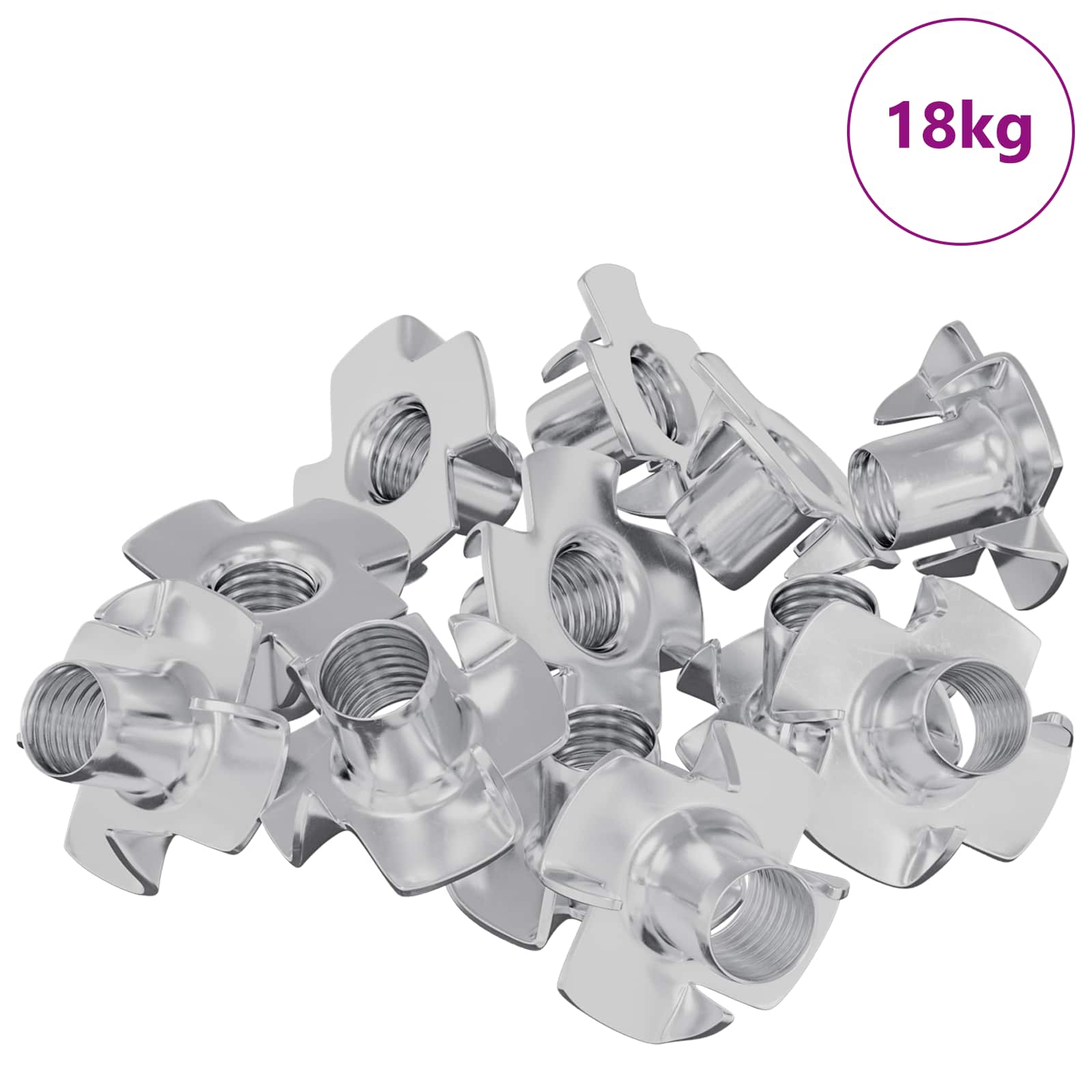 Stift-T-Nuss 7200 stk. Silber M6 mm Stahl