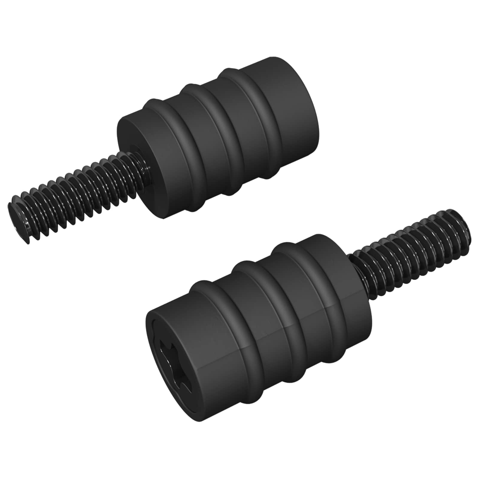 Abstandsschraube 2 Stk. Schwarz M4 Gummi und Stahl
