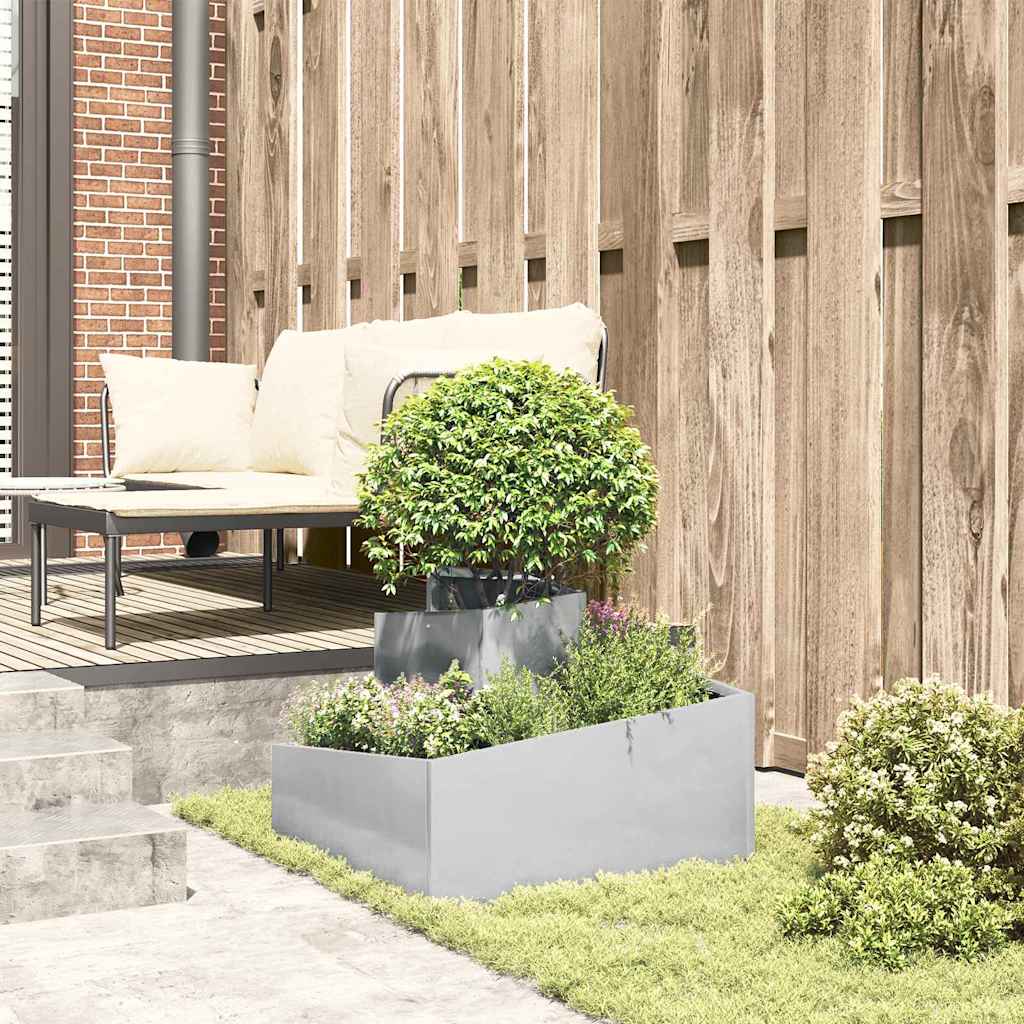 Garten-Pflanzgefäß Silber 60 x 60 x 50 cm Edelstahl