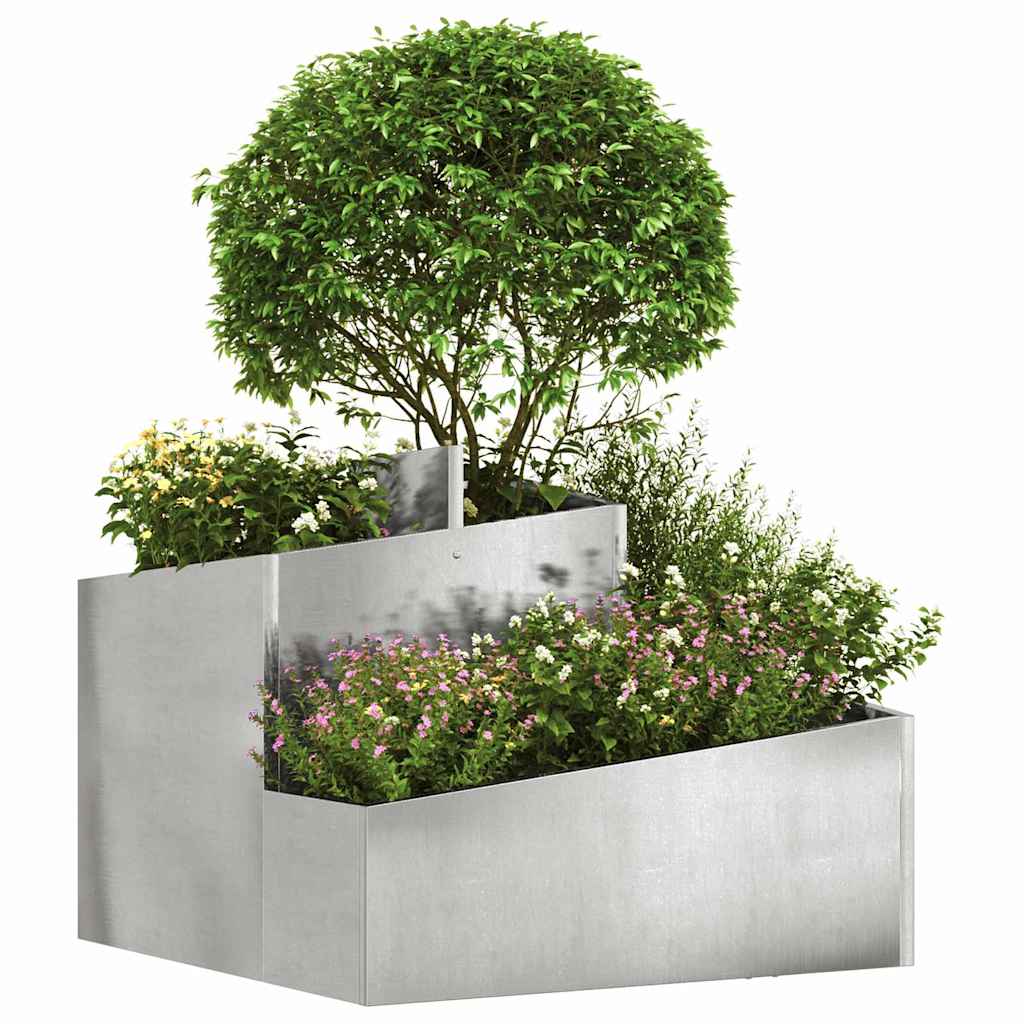 Garten-Pflanzgefäß Silber 60 x 60 x 50 cm Edelstahl