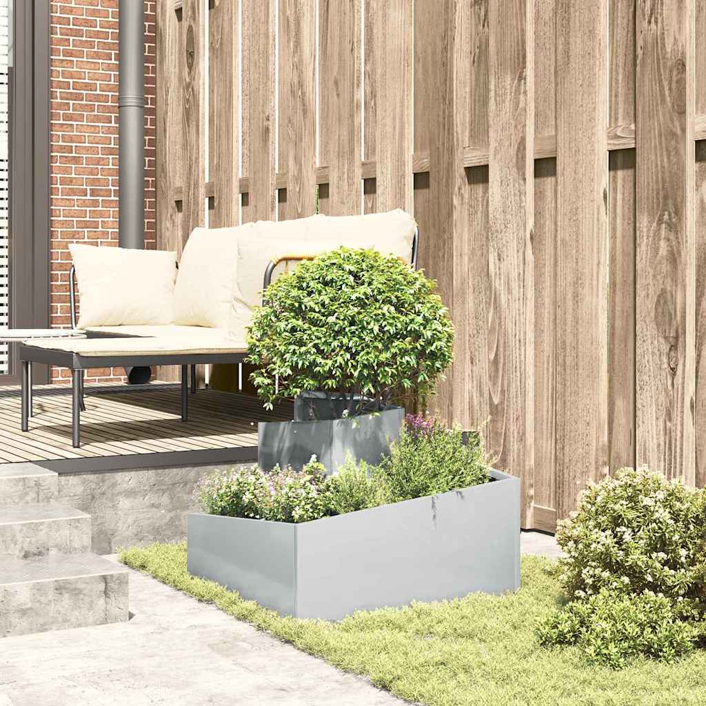 Garten-Pflanzgefäß Silber 60 x 60 x 50 cm Verzinkter Stahl