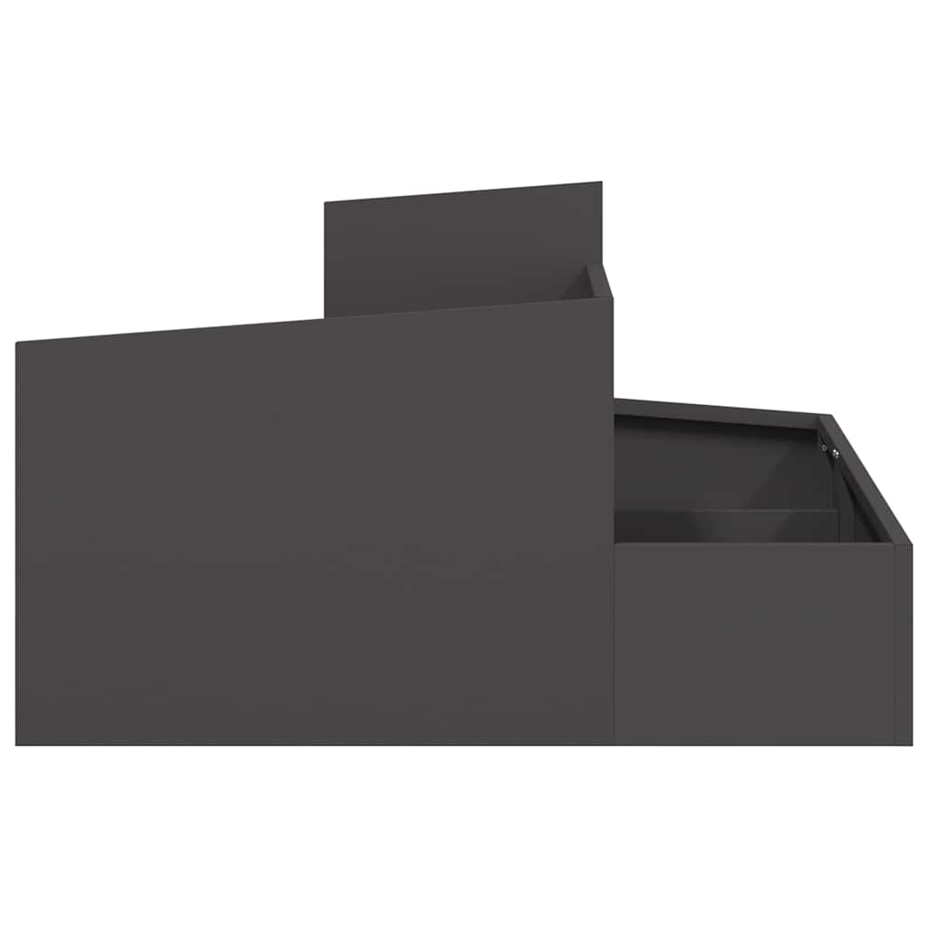 Garten-Pflanzgefäß Schwarz 80 x 80 x 50 cm Kaltgewalzter Stahl