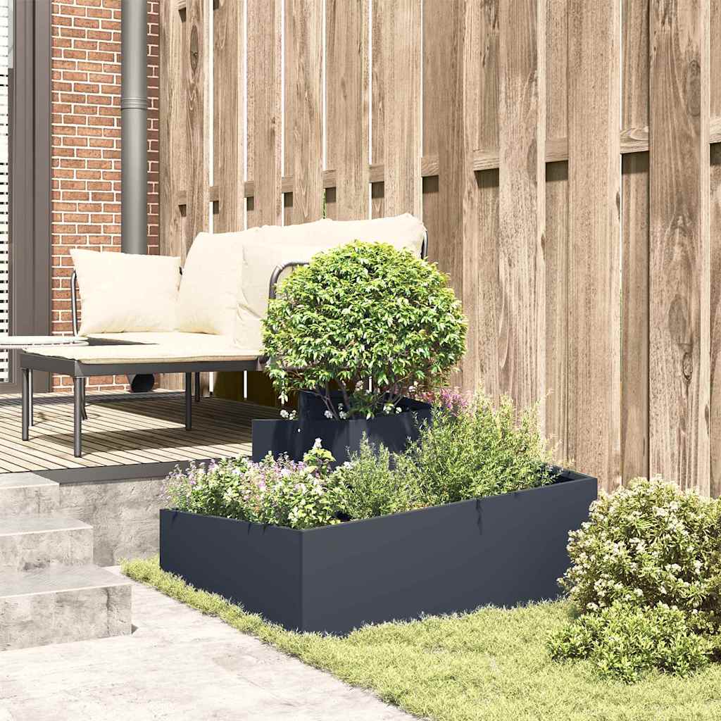 Garten-Pflanzgefäß Anthrazit 80 x 80 x 50 cm