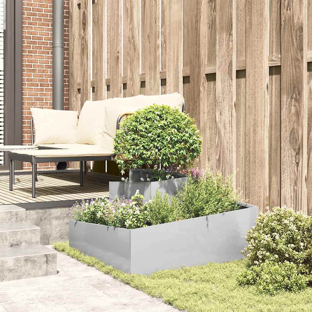Garten-Pflanzgefäß Silber 80 x 80 x 50 cm Edelstahl