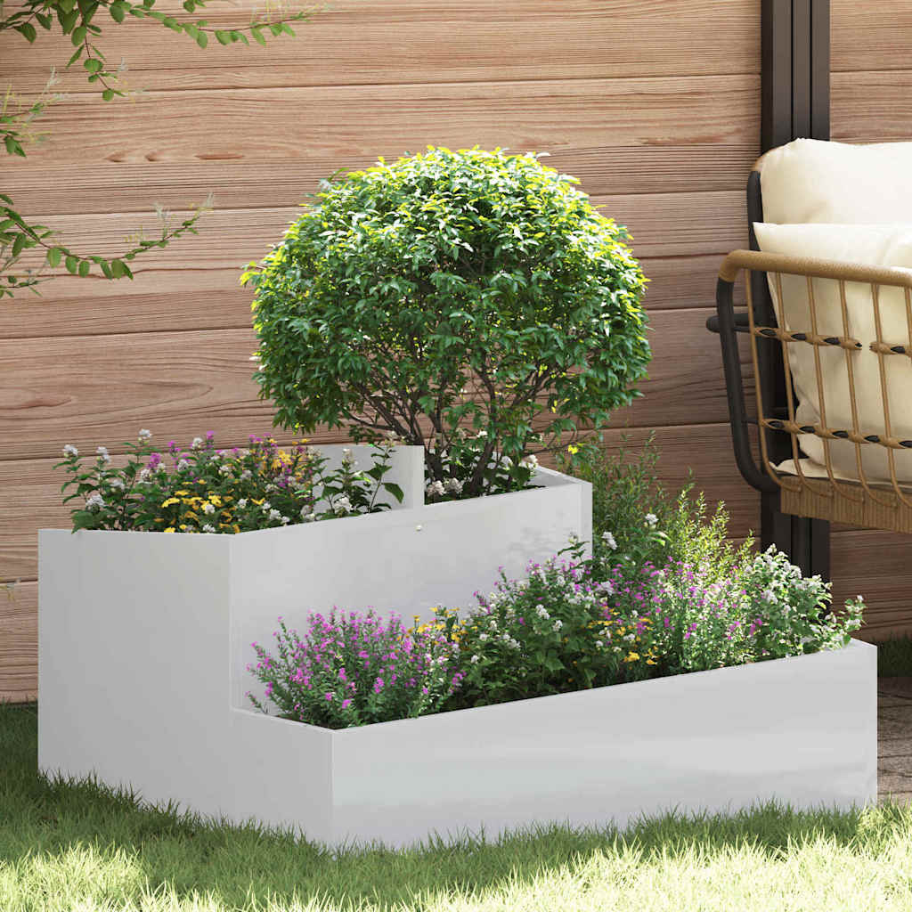 Garten-Pflanzgefäß Silber 80 x 80 x 50 cm Verzinkter Stahl