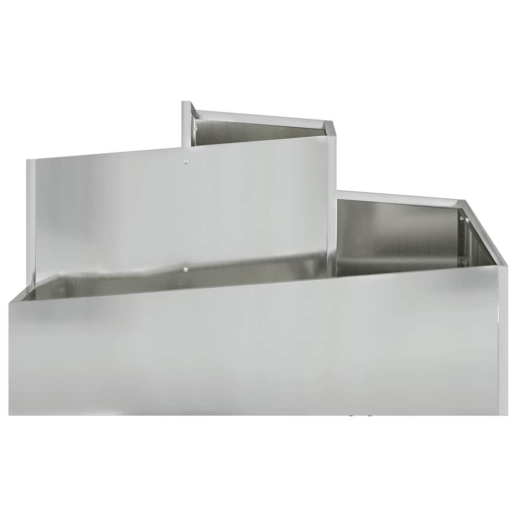 Garten-Pflanzgefäß Silber 80 x 80 x 50 cm Verzinkter Stahl