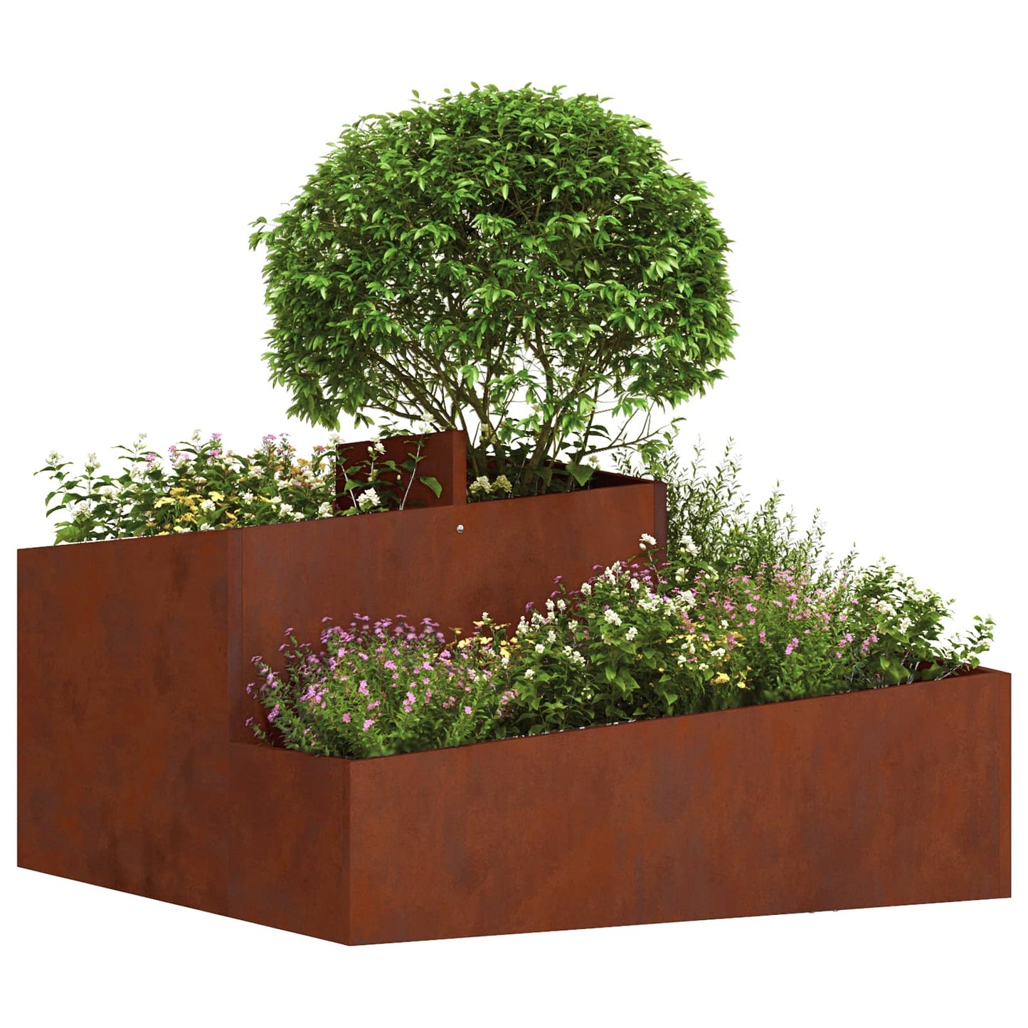 Garten-Pflanzgefäß Rostoptik 80 x 80 x 50 cm Wetterfeststahl