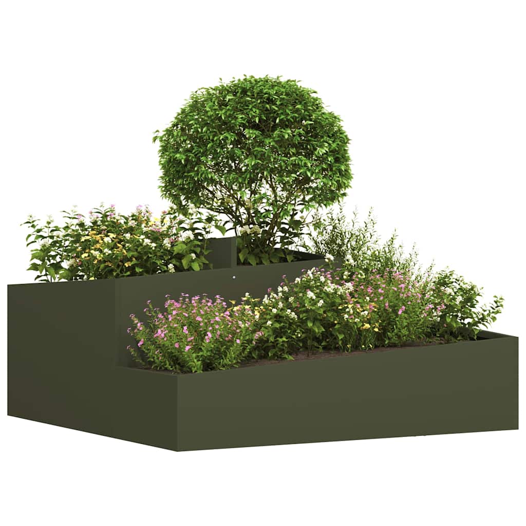 Garten-Pflanzgefäß Olivgrün 100 x 100 x 50 cm