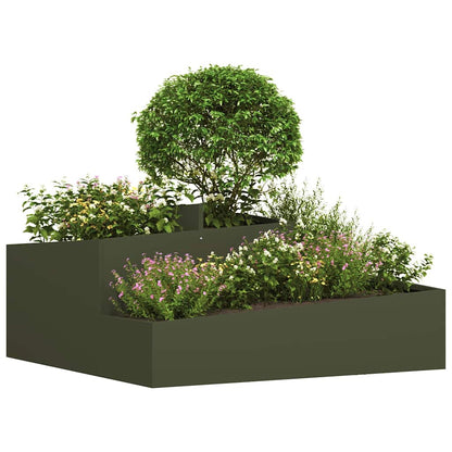 Garten-Pflanzgefäß Olivgrün 100 x 100 x 50 cm