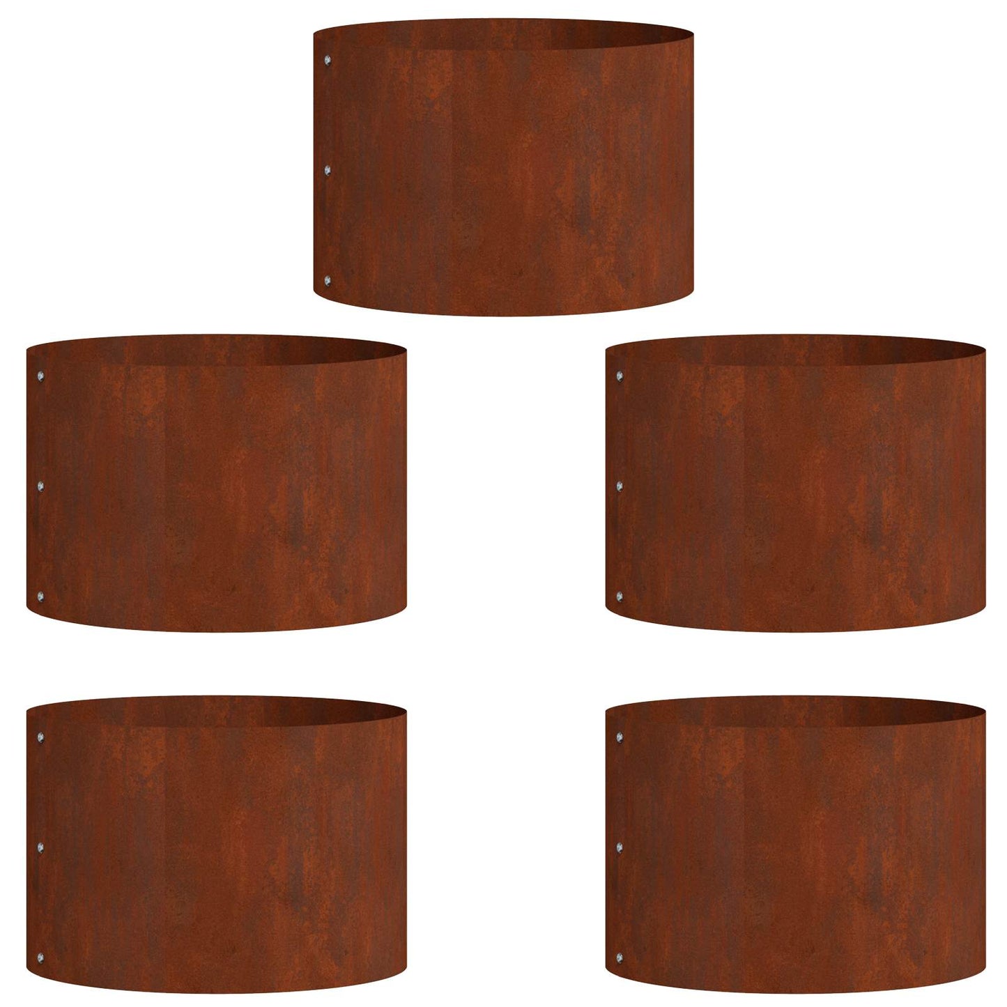 Pflanzenring 5 Stk. Rostig 30 x 30 x 20 cm Wetterfeststahl