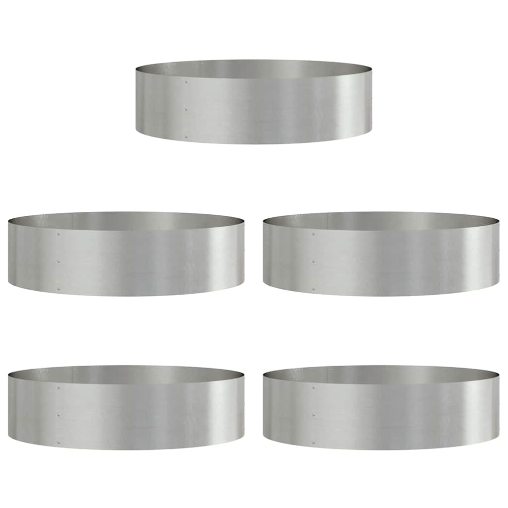 Pflanzenring 5 Stk. Silber 80 x 80 x 20 cm Edelstahl