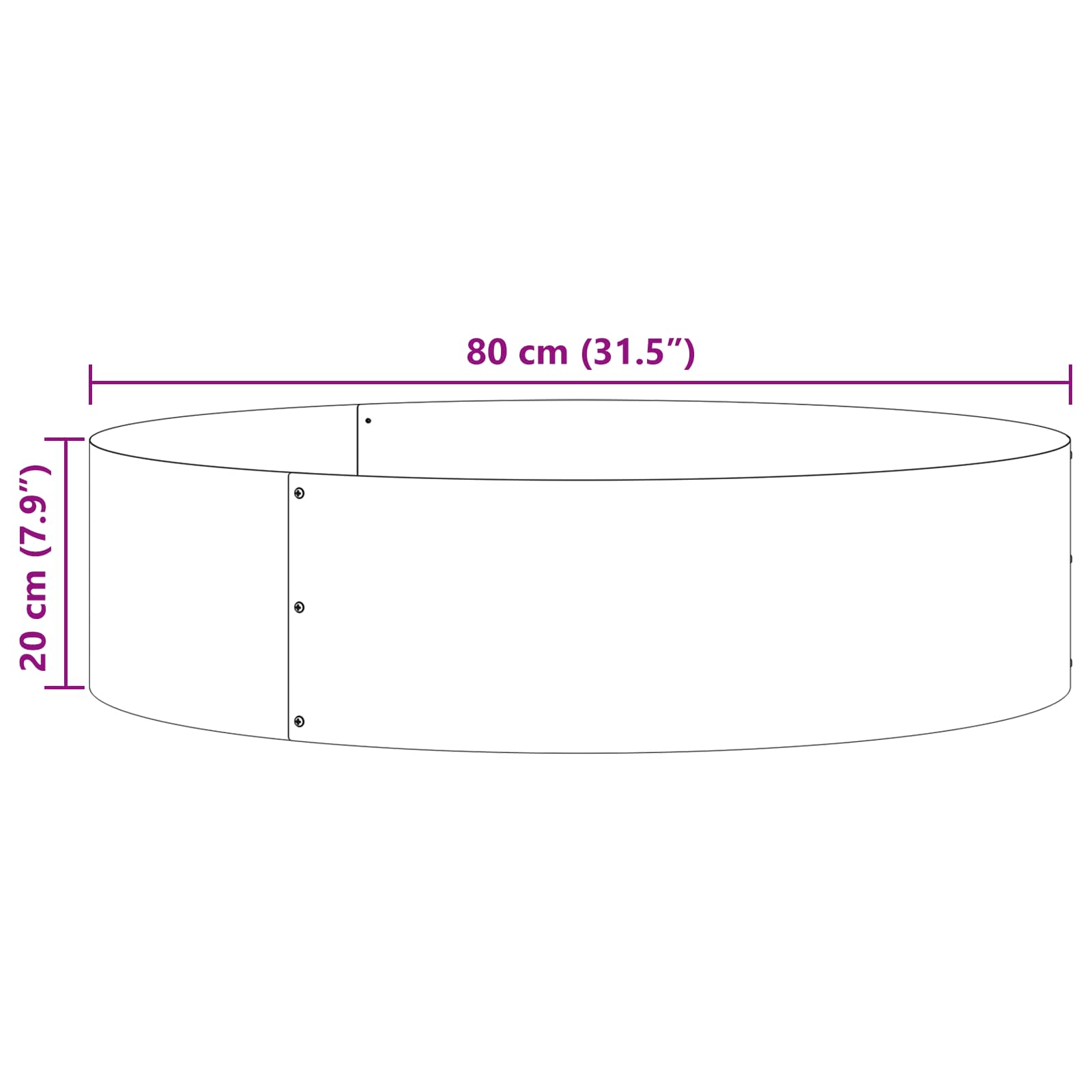 Pflanzenring Rostig 80 x 80 x 20 cm Wetterfeststahl