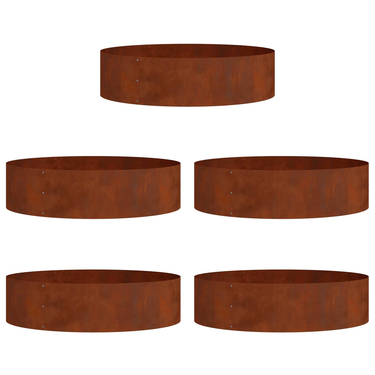 Pflanzenring 5 Stk. Rostig 80 x 80 x 20 cm Wetterfeststahl
