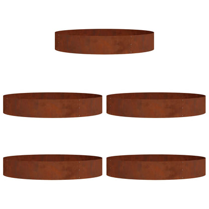 Pflanzenring 5 Stk. Rostig 120 x 120 x 20 cm Wetterfeststahl