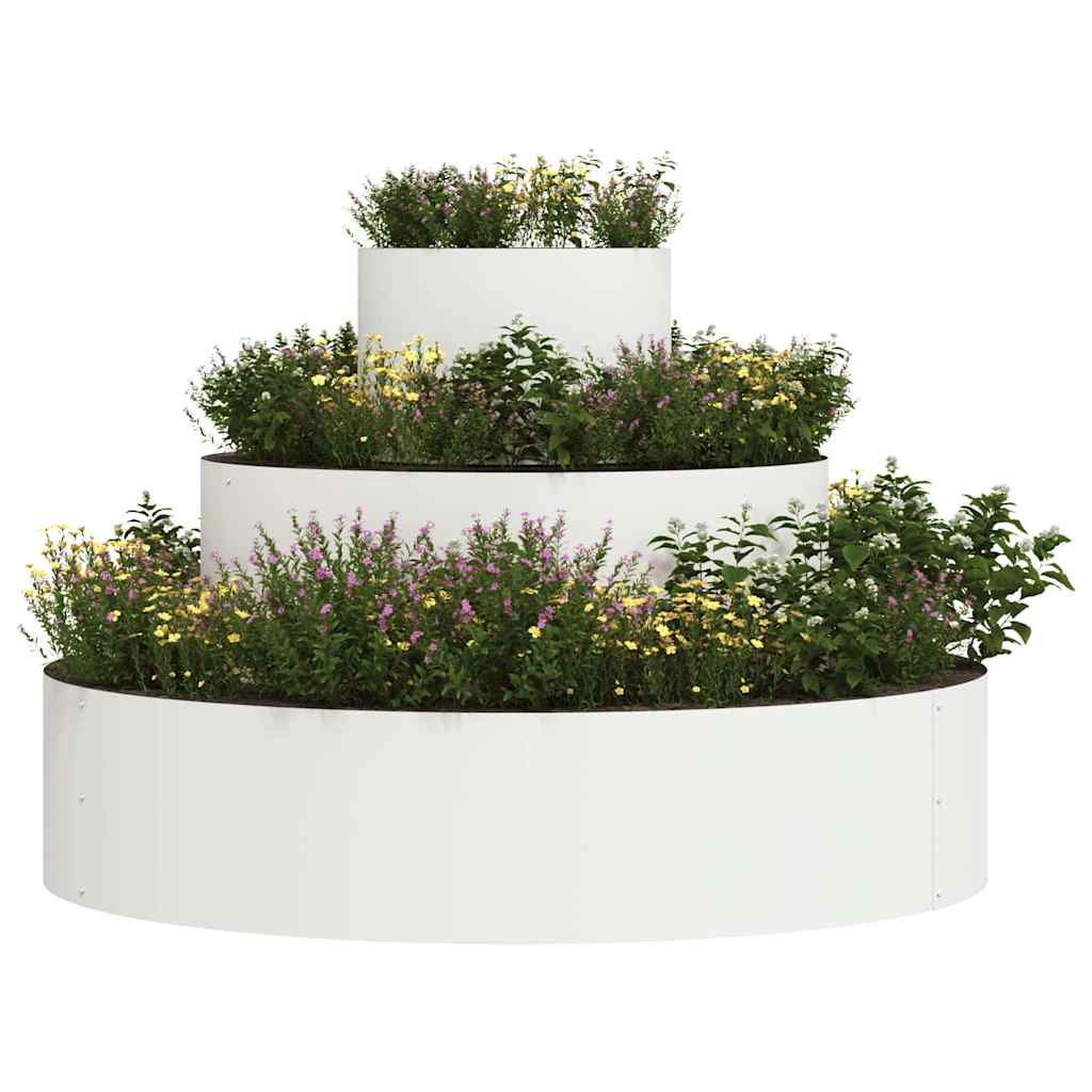 Garten-Pflanzgefäß Weiß 90 x 90 x 20 cm Kaltgewalzter Stahl