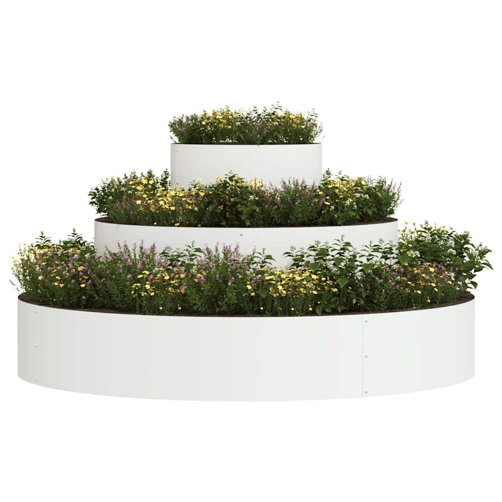 Garten-Pflanzgefäß Weiß 120 x 120 x 20 cm Kaltgewalzter Stahl