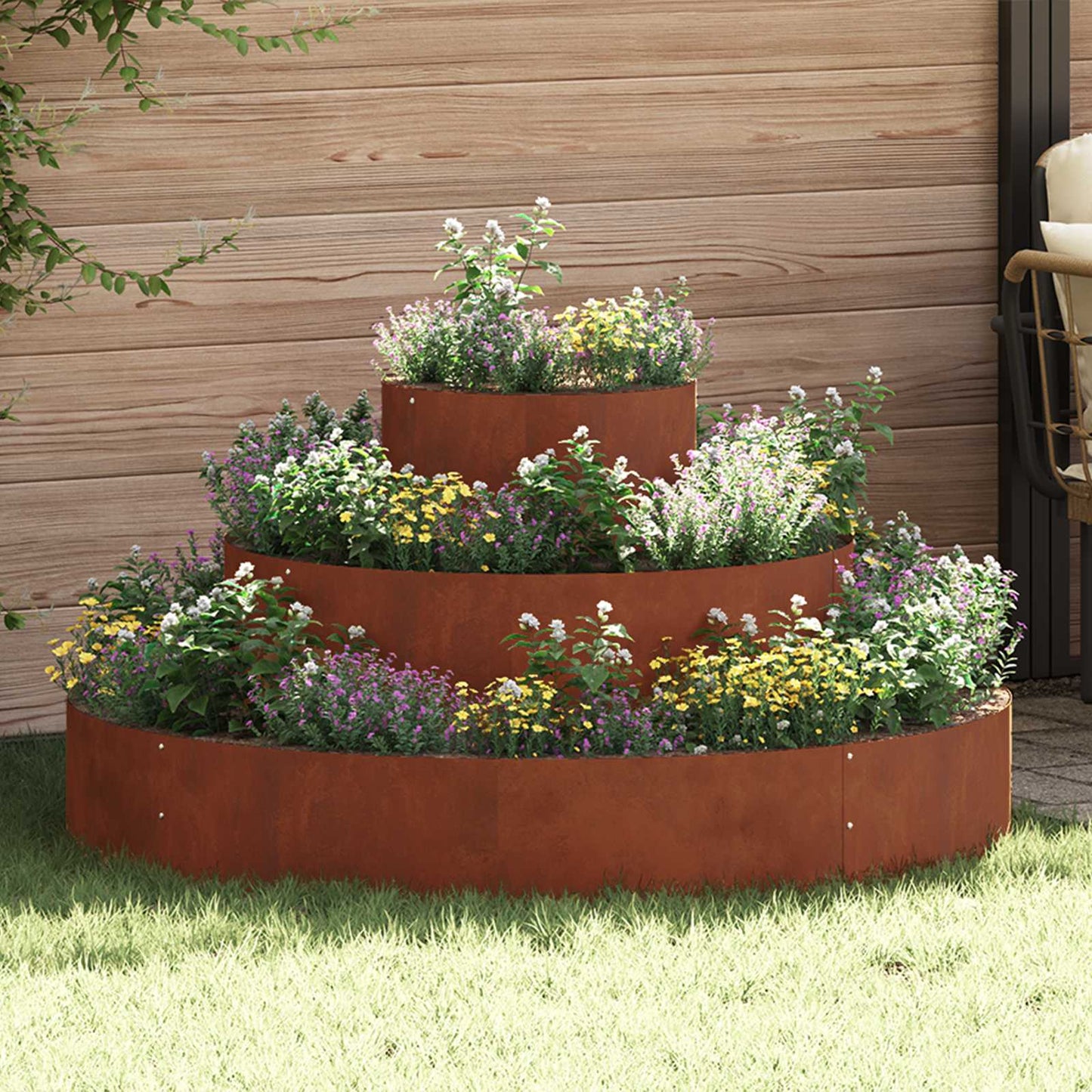 Garten-Pflanzgefäß Rostig 120 x 120 x 20 cm Wetterfeststahl