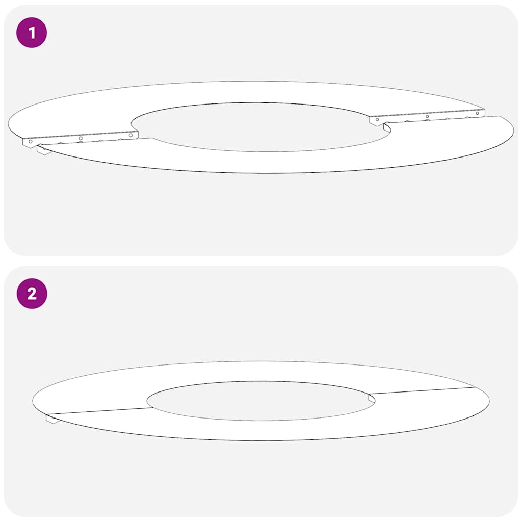 geeignet für flache Baumringe 5 Stk. Weiß Ø30/60 cm Stahl