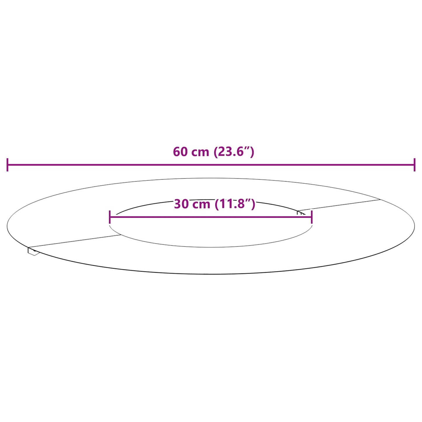 geeignet für flachen Baumring Rostig Ø30/60 cm