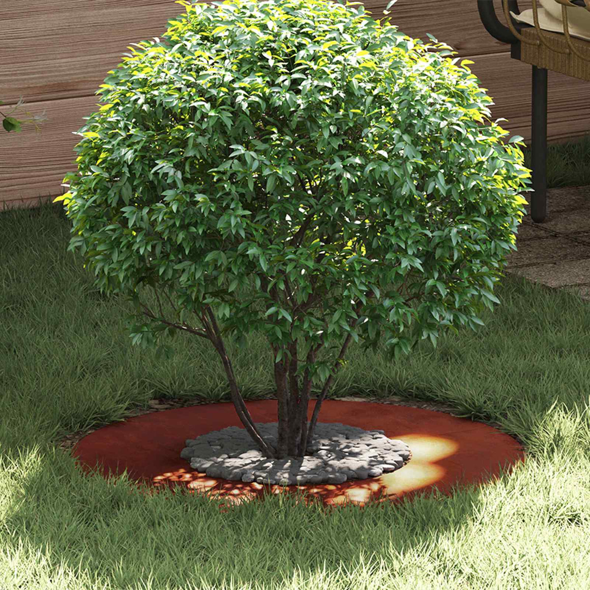 geeignet für flache Baumringe 5 Stk. Rostig Ø30/60 cm