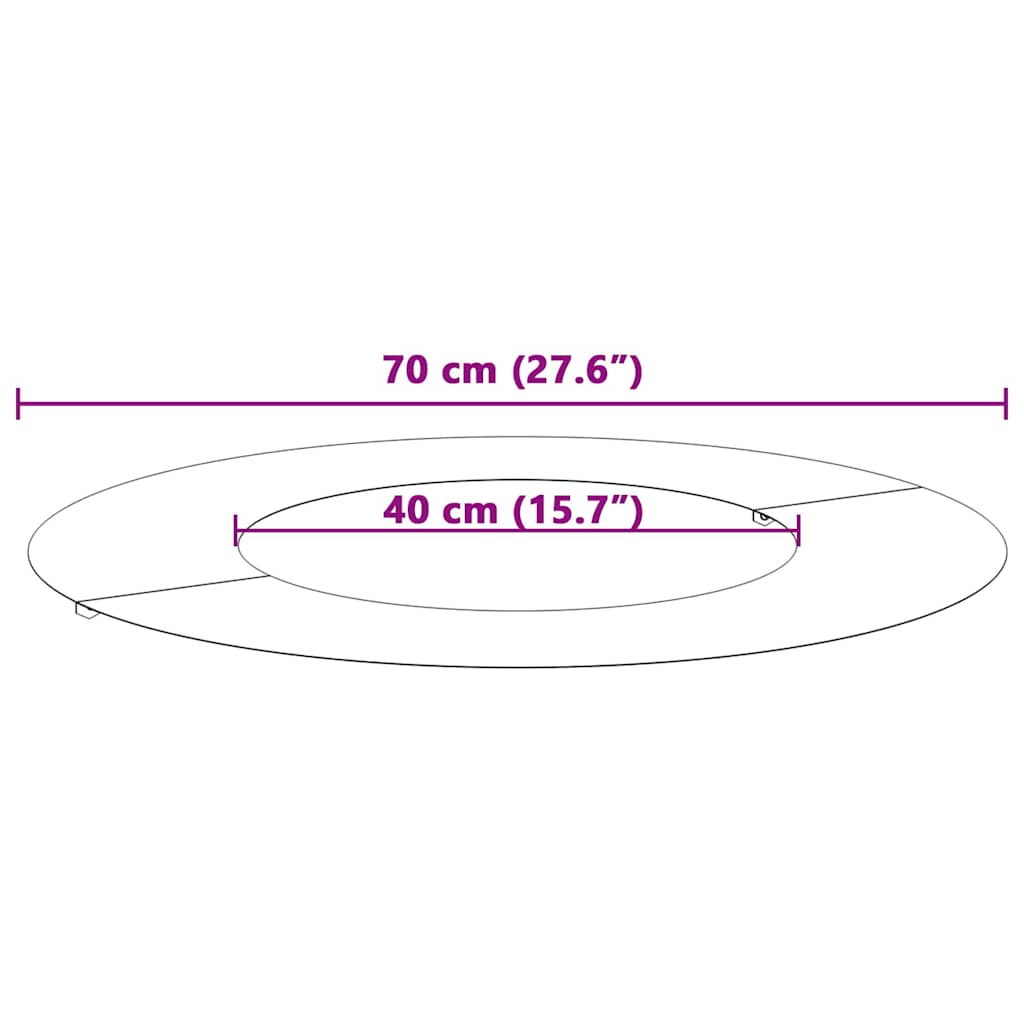 geeignet für flachen Baumring Silber Ø40/70 cm Verzinkter Stahl