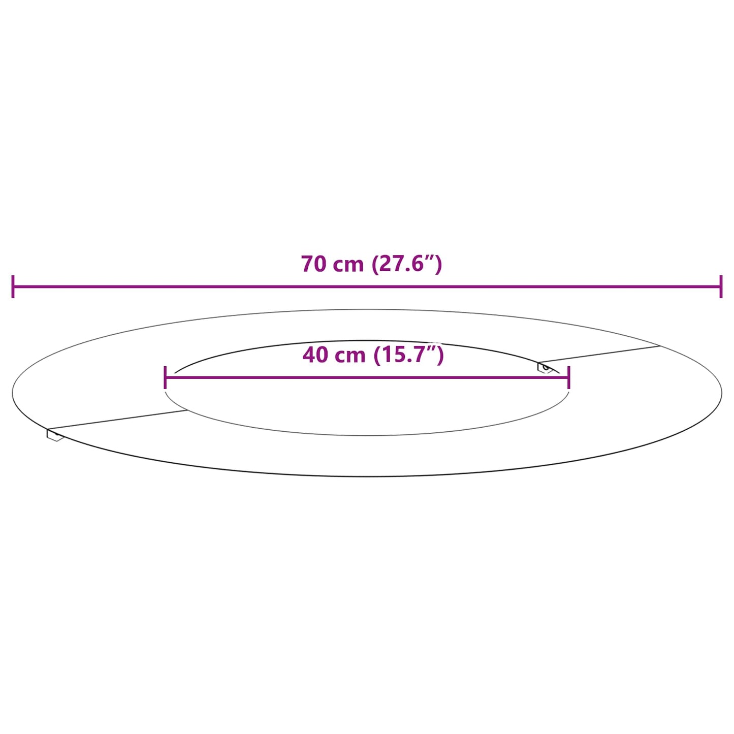 geeignet für flachen Baumring Rostig Ø40/70 cm