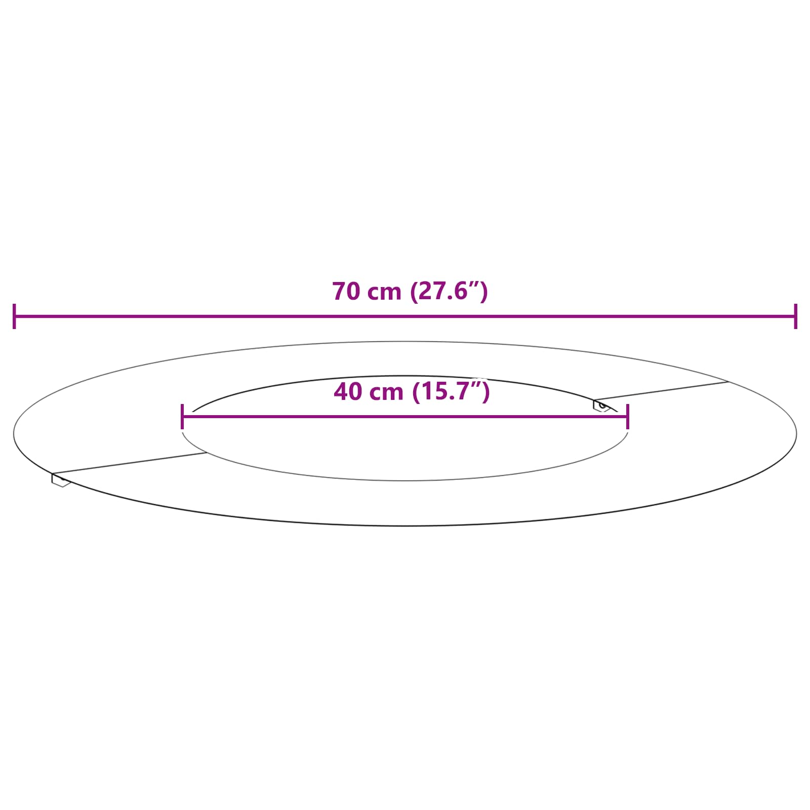 geeignet für flachen Baumring Rostig Ø40/70 cm