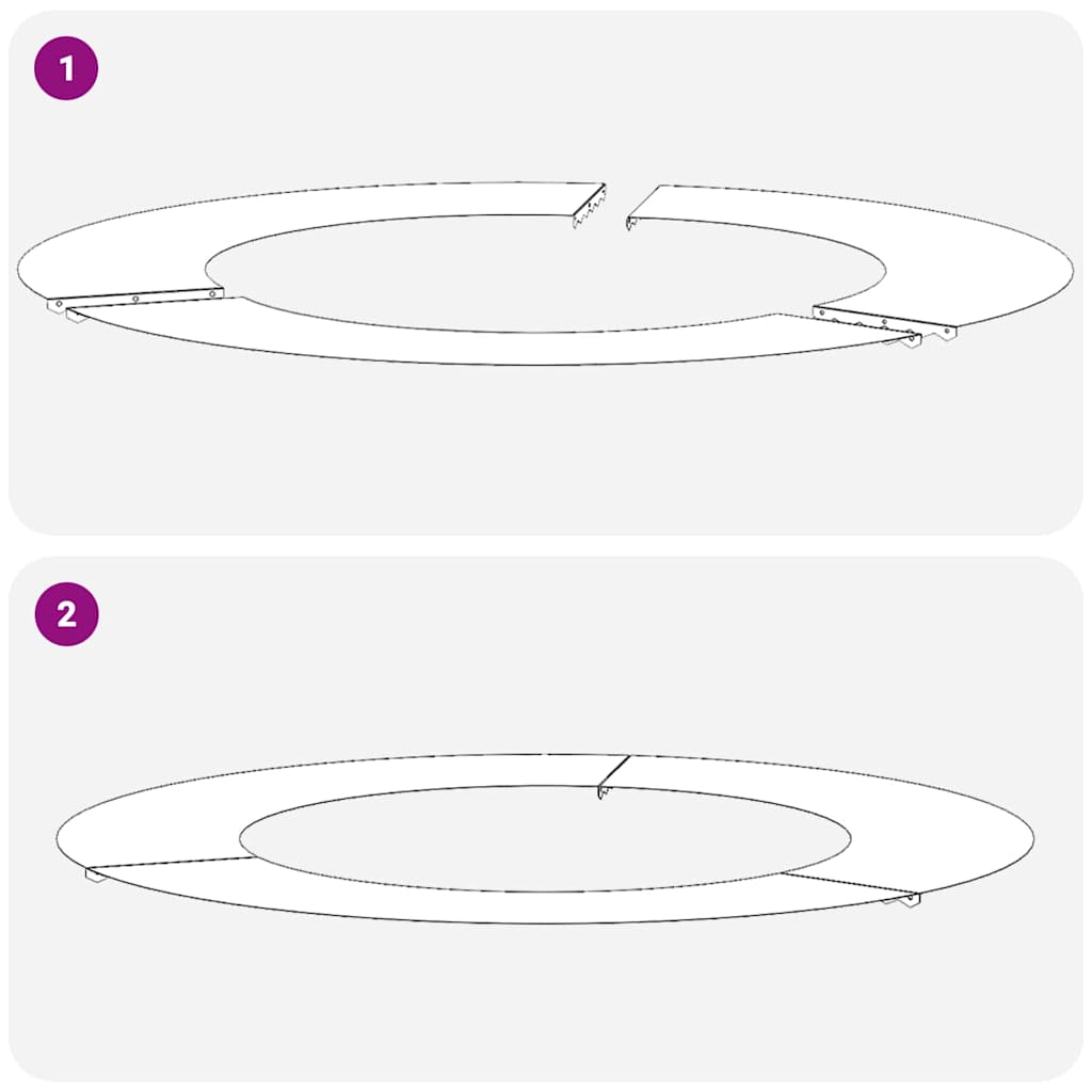 geeignet für flachen Baumring Weiß Ø50/80 cm Stahl