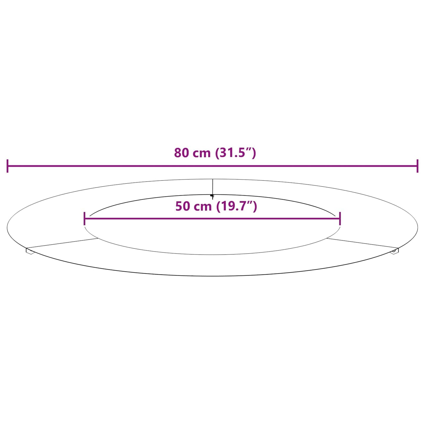 geeignet für flachen Baumring Rostig Ø50/80 cm