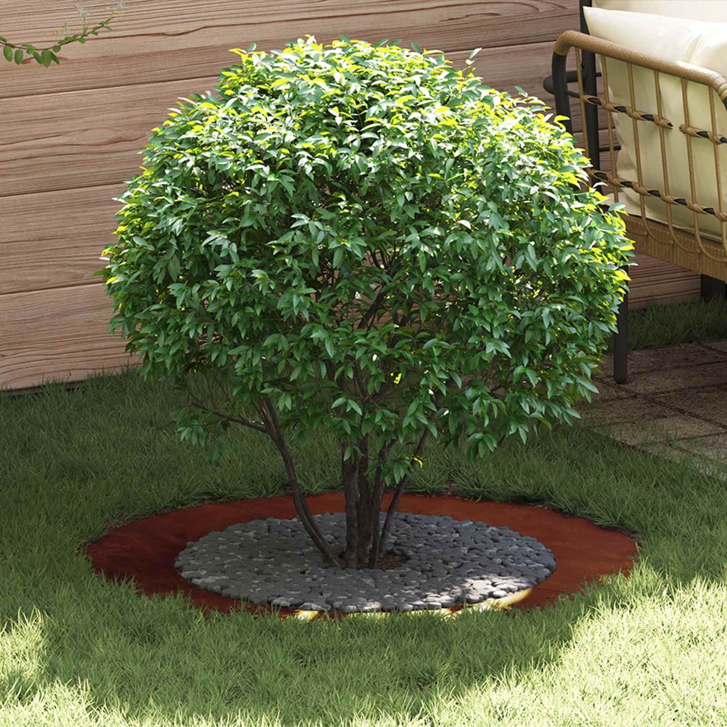 geeignet für flache Baumringe 5 Stk. Rostig Ø60/90 cm