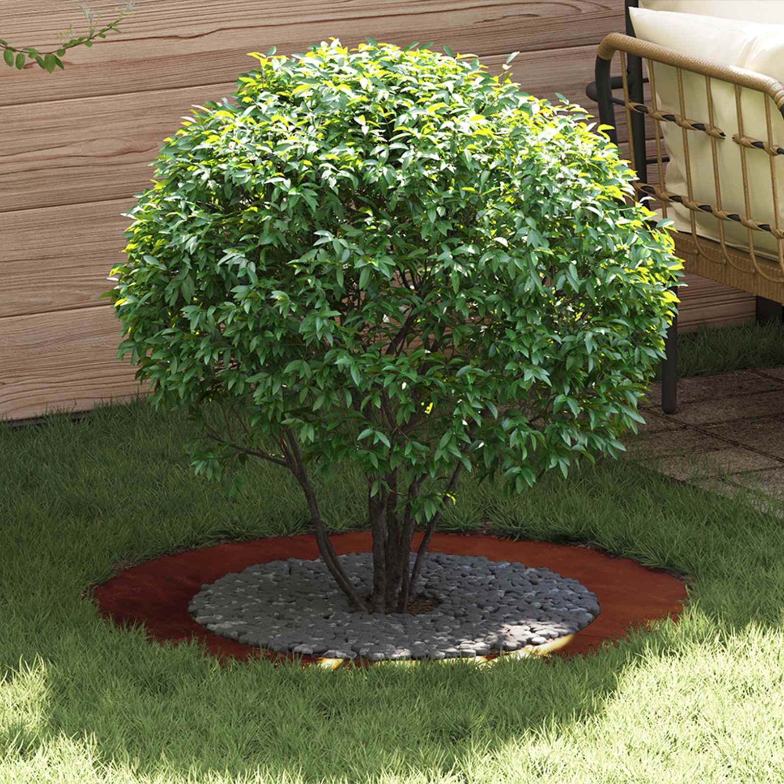 geeignet für flache Baumringe 5 Stk. Rostig Ø60/90 cm